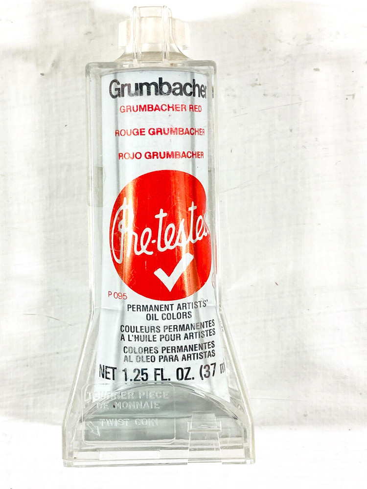 Grumbacher Red Vintage Pre-Tested Artists Oil Paint in Case 37 ml Rare