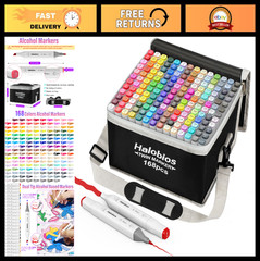 168 Colors Dual Tip Alcohol Markers Set with Case – Fine & Chisel Tips for Art,