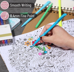 Mr. Pen- Colored Fineliner Pens, 24 Pack, 0.4mm, Ergonomic Triangular Barrels, S