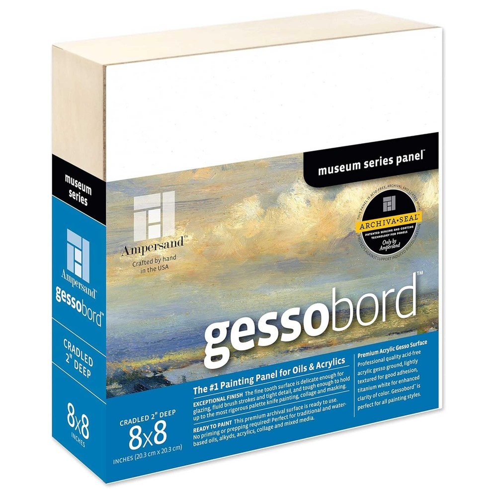 T Supply Gesso Wood Painting Panel Museum Series Gessobord 8 X 8 2 Cradled P
