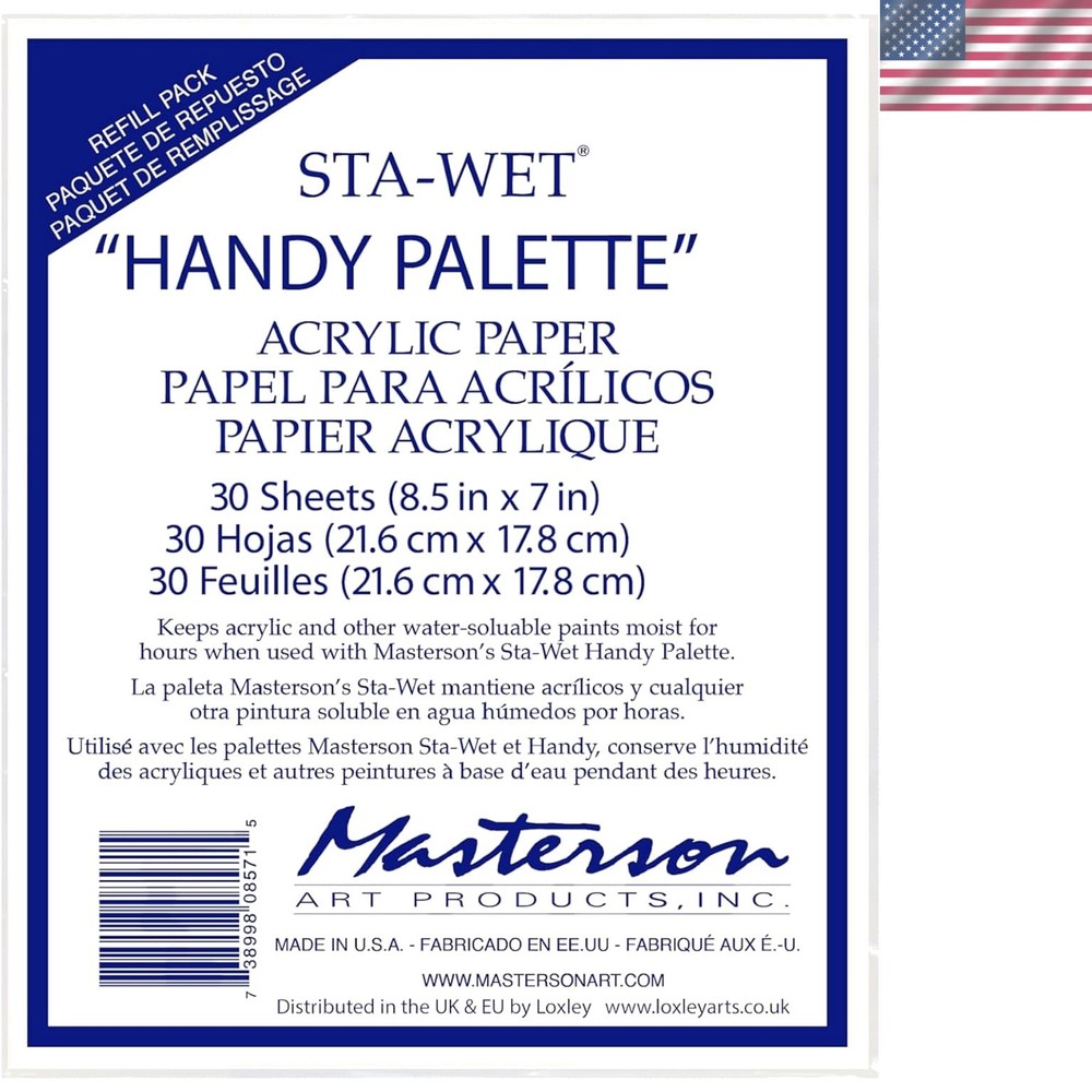 Essential Sta-Wet Handy Palette Acrylic Paper Refill, 8.5×7, Perfect for Artists