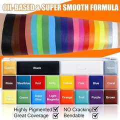 Face Body Paint Kit, 20 Colors Oil Based Painting Palette with 4 20