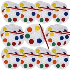 Color Swell Bulk Watercolors Round Paint Pack with Brushes – 50 Sets with 5…