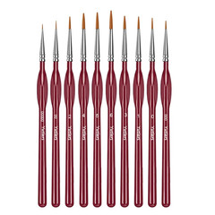 10/11Pcs Miniature Paint Brushes, Detail Tip Paint Brushes Set with Ergonomic Ha