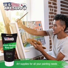 U.S. Art Supply Gel Medium Matte Acrylic Medium, 200ml Tube