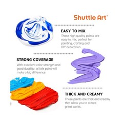 Shuttle Art 100 Colors Acrylic Paint, 2oz/60ml Bottles, Include 2 S… Fast Ship