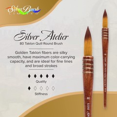Silver Brush Limited 5225S-80 Atelier Size – 80, Golden Taklon Quill