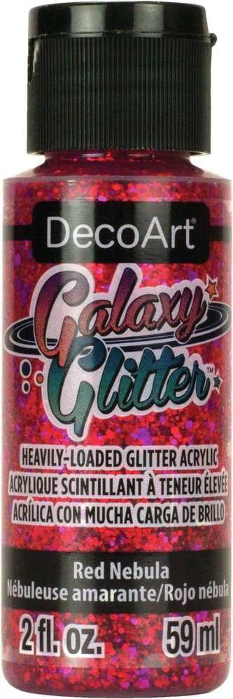 DecoArt Galaxy Glitter Acrylic Paint 2oz Nebula – Red