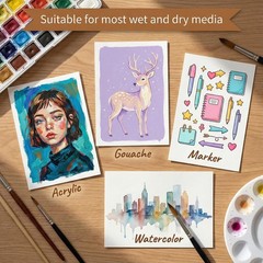82 Sheets 5×7 Watercolor Paper Bulk, 110 lb/230 GSM Cold inches, White