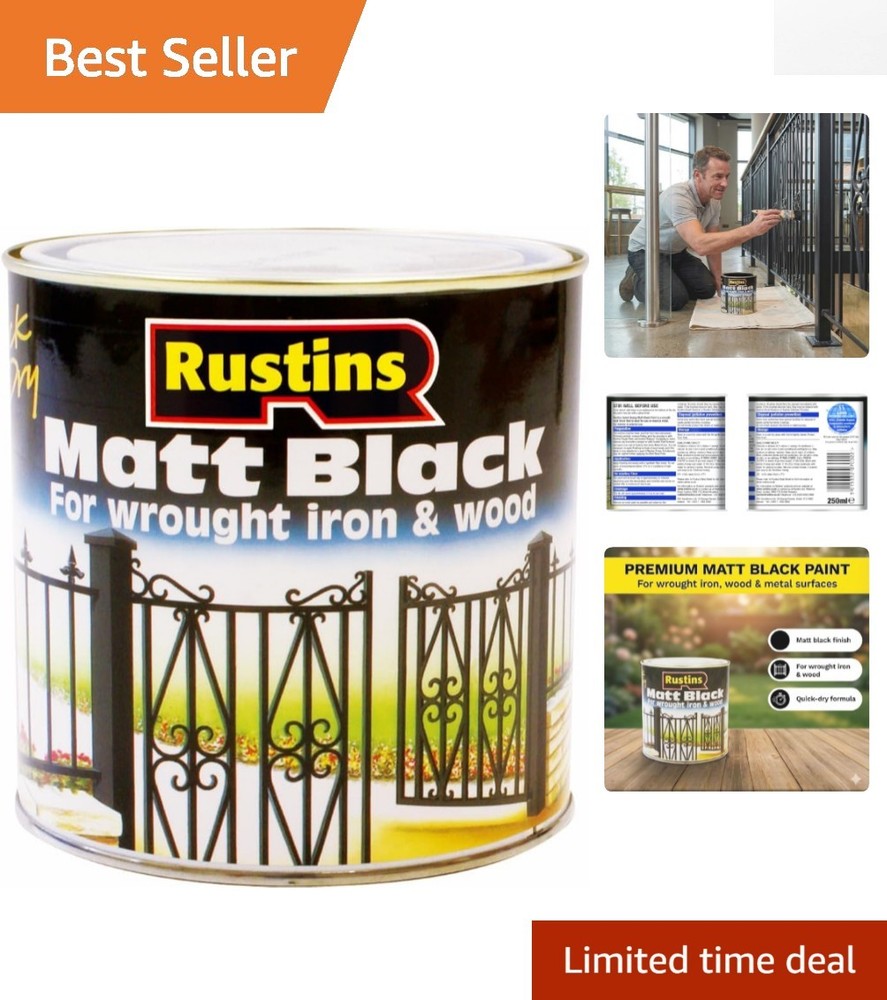 Professional-Grade Quick Drying Matt Black Paint 250ml for Interior & Exterior