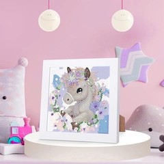Horse Diamond Art Painting Kits for Kids with Frame,Animal Diamond Art CC298