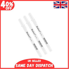 3x White Ink Marker Pen Fine Tip Writing Drawing Sketching Painting Highlighter