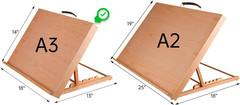 Wood Drafting Table Easel Drawing and Sketching Tabletop Easel A3 Painting Easel