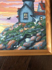 Paint By Number Set Of 2 New England Lighthouses Wood Frame 13.5”X 17.5”