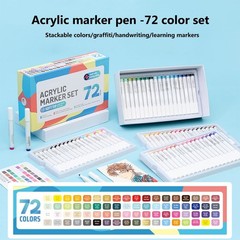72 Colors Acrylic Paint Markers, Water Based Acrylic Paint Pens Set with Brus…