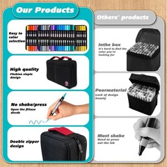 48 Colors Dual Tip Acrylic Paint Markers Double zipper design Topgrade Canvas