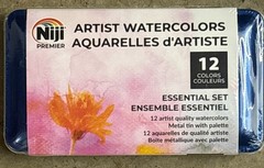 Niji Premier Artist Watercolors Essential Set, 12pc Brand New Sealed