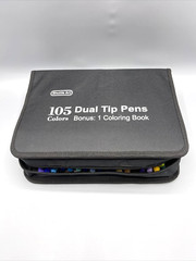 Shuttle Art 105 Fine and Brush Dual Tip Markers with Case