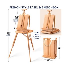 188Pcs All-in-One Art Painting Kit with French Easel, 96 Acrylic, Watercolor …