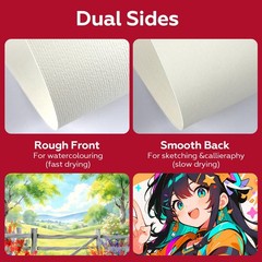 100 Sheets 5×7″ Cold Press 140lb/300GSM Watercolor Paper for Art & Drawing