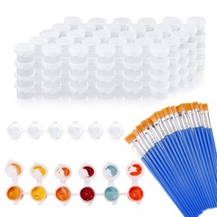 20 Empty Paint Containers with Lids – Mini Paint Pods, 120 Pots, 3 ml/0.1 oz …