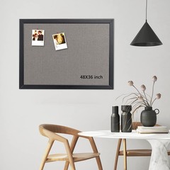 Gideal Large Bulletin Board 36 x 48 Inch, 100% Wood Framed Canvas Cork Board …