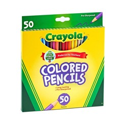 Crayola Colored Pencil Set 50 Ct Assorted Colors School Art Supplies