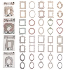 40Pcs Scrapbook,Lace Frames Scrapbook Paper Scrapbooking 14 x 20 cm, colorful