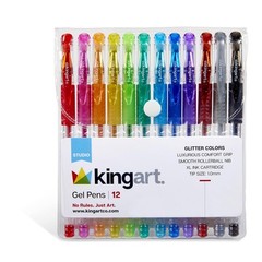 12 Count Glitter Gel Pens Vibrant Assorted Colors with Comfort Grip