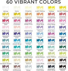 Artecho Acrylic Paint Markers 60 Colors with Bag, Acrylic Paint Pens with Brush
