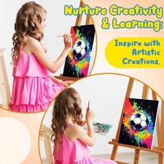 Soccer Paint by Numbers Kids Kit 8-12: Framed Canvas, Easel, Gift Box Wall Decor