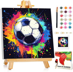 Paint by Numbers Kit for Kids with Frame, Soccer Paint by Numbers Ages 4-8-12, C