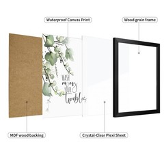 Framed Botanical Wall Art Sage Green Plant Canvas Prints Pictures – 16″ x 20″…