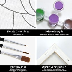 Sip And Paint Kit Pre Drawn Canvas Couples Romantic Sip Paint Full Drill Art