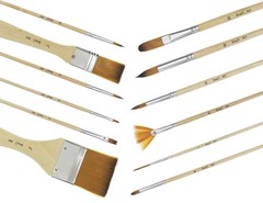 24 Pcs Paint Brushes Set with Carrying Case for Oil Acrylic Watercolor Painting