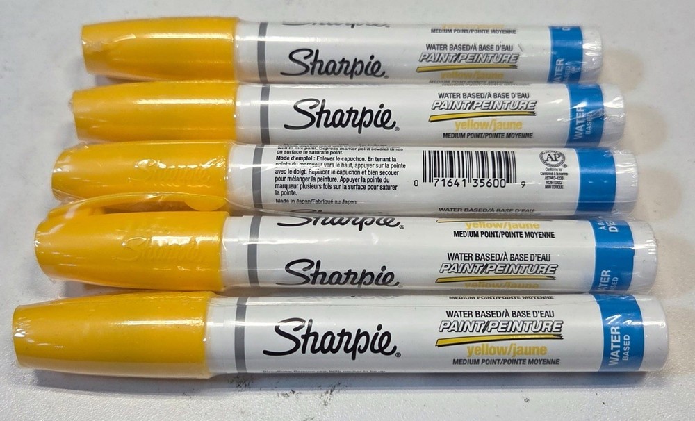 Sharpie Water Based Yellow Poster-Paint 5pk