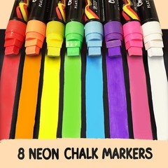 Window Markers – 15mm Jumbo – 3 in 1 Nib with 28g Ink – Pack of 8 neon chalk