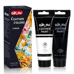 Acrylic Leather Paint Kit Set For Shoe Painting 2 Pack 2.5oz Leather Paint White