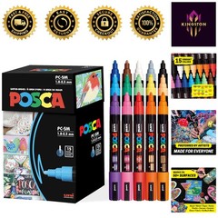 Waterproof 15-Piece Acrylic Marker Set with Reversible Tips for Crafts and Art