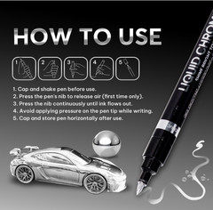 3 Pack Liquid Chrome Markers, Mirror Chrome Paint Pens Set 0.7/1/3mm