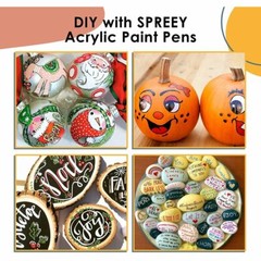 SPREEY 24 Colors Acrylic Paint Pens Waterproof Acrylic Paint Markers USAN1014522