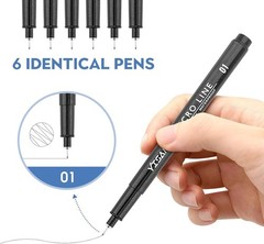 Water Resistant Ultra Fine Tip Black Ink Pens for Artists and Writers