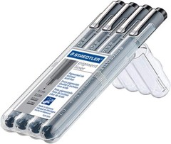 4 – STAEDTLER Pigment Liner Sketch Pens – Assorted Tips – Archival – Acid Free