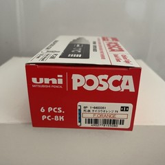 UNI POSCA PC-8K CHISEL SHAPPED TIP MARKER PEN- FLUORESCENT ORANGE (BOX OF 6)