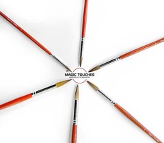 Magic Touches Artist Paint Brush Set (6 Sizes), Natural Sable Round Tip, Best…