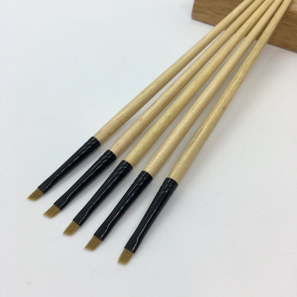 XDT Angular Tip Nail Art Paint Brush 5 Pc Set #00000 Fine Micro Detail