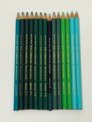 Derwent Rexel Cumberland Colored Pencils Lot of 13 Vintage Green Blue Tones