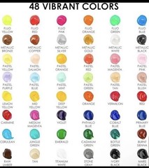 Grabie 48 Colors Paint Premium with 5 Brushes, 10 Stencil Set , Canvas Pad