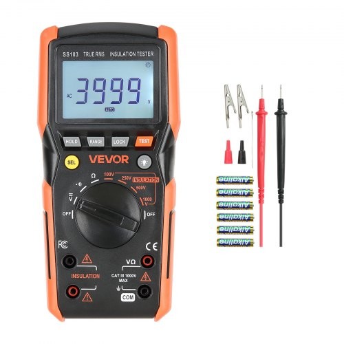 Digital Multimeter, 4000-Count TRMS Voltmeter Ohmmeter, 1000V AC/DC Voltage …