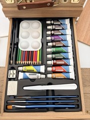 U.S. Art Supply Wood Box Easel Painting – Oil, Acrylic, Watercolor